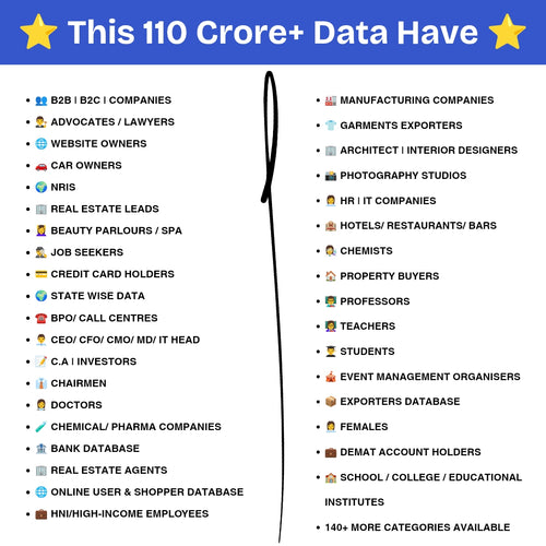 110 Crore+ DATABASE Generate High Quality Leads